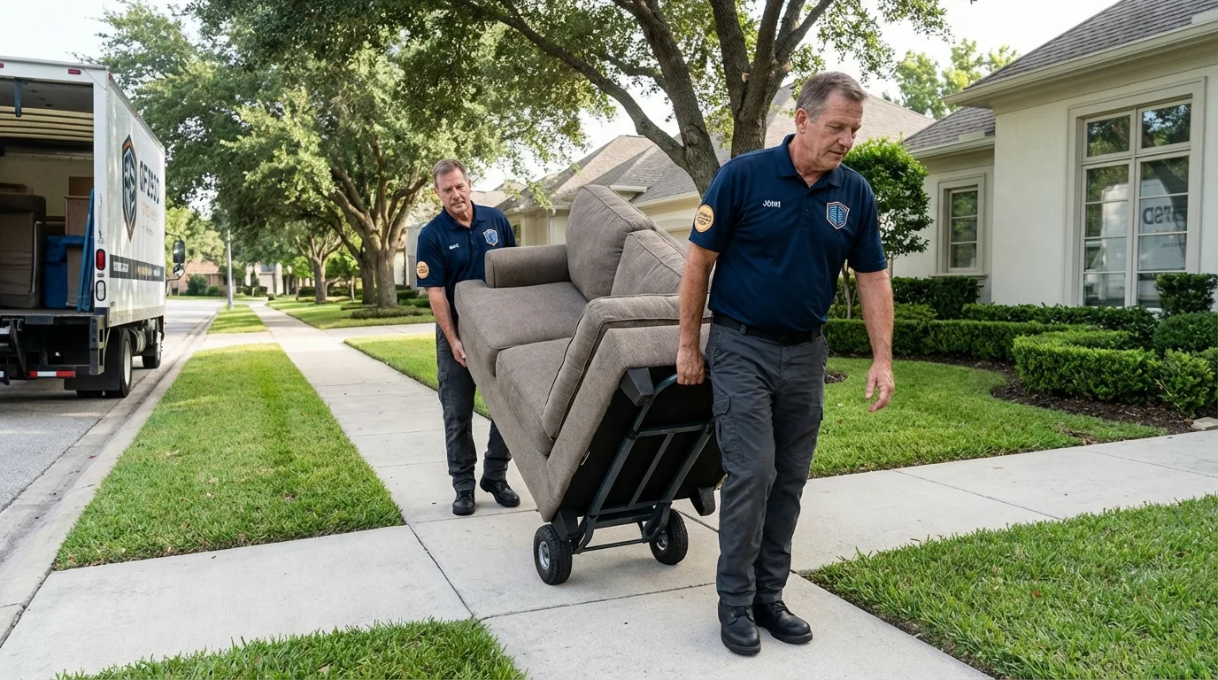 Local residential moving crew loading furniture in Gloucester City, NJ